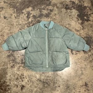 Zara Ribbed Trim Oversized Puffer Jacket - no hood